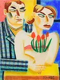 Graham Knuttel, The Peace Offering, pastel on paper