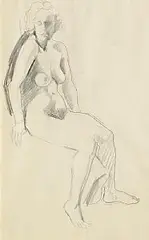 Mainie Jellett, Female Study, pencil on paper