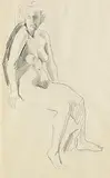 Mainie Jellett, Female Study, pencil on paper