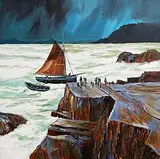 J.P. Rooney, Kerry Fisher Folk, oil on board