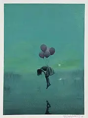 Mr. Everybody, Girl with Balloons, 2025, acrylic on canvas