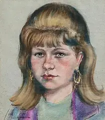 Seán O'Sullivan, Portrait of a Young Traveller Girl, pastel on paper