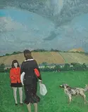 Patrick Leonard, Home Through the Fields, oil on canvas board