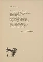 Seamus Heaney, A Drink of Water (version two), broadside - published by The Gallery Press, 2008