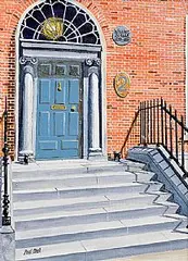 Paul Abell, Front Door No. 2 Fitzwilliam Square, Residence of William Dargan, acrylic on board