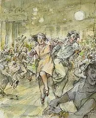 Thomas Ryan, Jitterbuggers, 2013, mixed media on paper