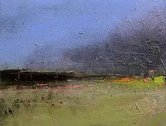 Distant Light by Colin Flack, oil on board, sold Feb 2026