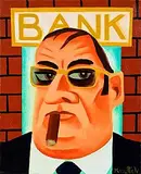 Graham Knuttel, Banker, acrylic on canvas