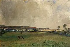 James Humbert Craig, Grazing on the Mournes, oil on board