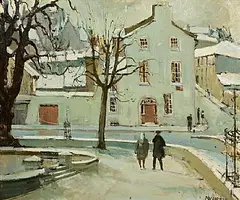Armagh in the Snow by Cecil Maguire, 1969, oil on board, sold Jan 2026