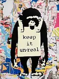 Thierry Guetta, Keep it Unreal, 2024, unique silkscreen and mixed media on wove