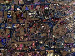 Gerard Dillon, Abstract Composition, oil and sand on board