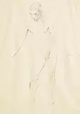 Mainie Jellett, Male Nude Study, pencil and charcoal on paper