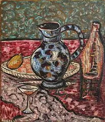 Basil Rakoczi, Still Life - Jug and Wine, oil on canvas