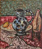 Basil Rakoczi, Still Life - Jug and Wine, oil on canvas