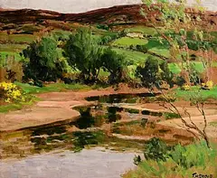 Reflections on the River Dun by James Humbert Craig, oil on board, offered Jan 2026