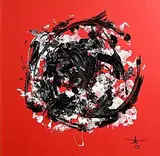 Michael Flatley, Iris, acrylic on marley