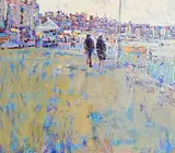 Arthur K. Maderson, Fish and Chip Supper, Weston Super Mare, oil on board