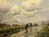 Charles McAuley, Having a Chat, oil on board