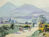 Ann Primrose Jury, Going to School, May in the Mournes, oil on canvas laid on board