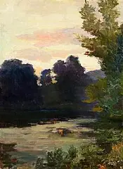 Hans Iten, Dusk on the Lagan, oil on canvas