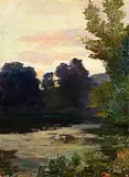 Hans Iten, Dusk on the Lagan, oil on canvas
