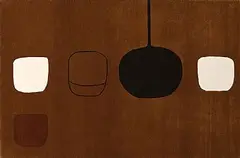 William Scott, Permutation Brown, 1977, hand dyed wool pile tapestry - from an edition of 150 - produced in association with the RA and the William Scott Foundation