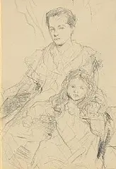 Studies for a Portrait of Mrs. Chadwyck Healy and her Daughter by Walter Osborne, pencil on paper, sold Jan 2026