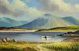 Norman J. McCaig, On Kylemore Lake, Connemara, oil on canvas board