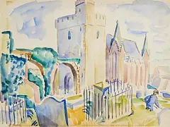 Fr. Jack P. Hanlon, Selskar Churchyard, Wexford, watercolour on paper