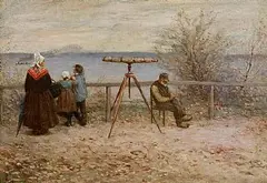 William John Hennessy British, The Telescope, Off Brittany, 1883, oil on canvas