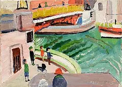Fred Yates, On the Canal, oil on canvas