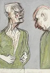 Brian Bourke Hrha Irish, You Gave Him the Works?, 1991, mixed media on paper