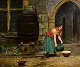 John Cousins Lawrence, The Thirsty Pup, 1877, oil on canvas