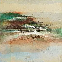 Janet Pierce, Water's Edge 4, 1995, mixed media on paper laid on canvas