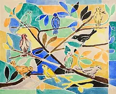 Fr. Jack P. Hanlon, Birds of Paradise, watercolour on paper