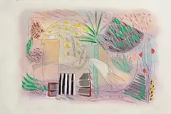 Jane O'Malley, Lanzarote, 1990, mixed media on paper