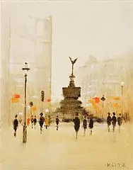 Piccadilly Circus, London by Anthony Robert Klitz, oil on canvas, sold Jan 2026