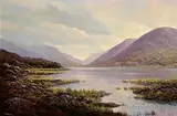 Gerard Marjoram, River Landscape, oil on board