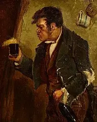 A Bottle of Stout by Erskine Nicol, oil on canvas board, sold Jan 2026