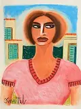 Graham Knuttel, The Look, pastel on paper