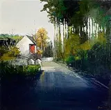 Kate Beagan, Where the Road Falls Silent, oil on canvas