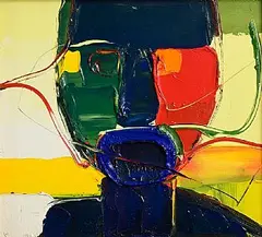 Colin Park, Head, acrylic on board