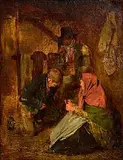 Erskine Nicol, Family in an Irish Cabin, 1852, oil on board