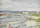 Stephen Bone British, The Strand, Mannin Bay, Co. Galway, 1929, gouache on board