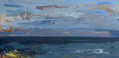 Horizon Torr Head by Rose Murray, 2025, oil on board, sold Jan 2026