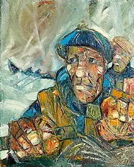 Douglas Hutton, Achill Fisherman, oil on canvas