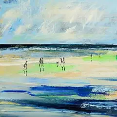 Paula McKinney, Coastal Stroll, mixed media