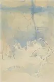 Tom Carr, Winter, River Lagan, watercolour on paper