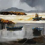 J.P. Rooney, Roaring Water, Co. Cork, oil on board